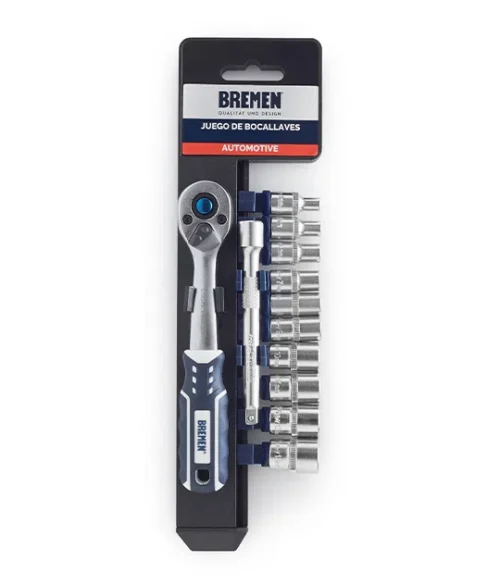 Juego de Bocallaves con Accesorios Portátil - [ 1/4"] (12Pzs) Bremen