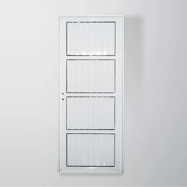 Puerta aluminio ciega tablero acanalado 25mm